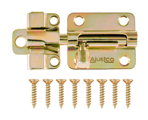 AjustLock 2.5 Inch Brass Tone Barrel Bolt Lock