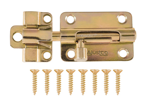 AjustLock 3 Inch Brass Tone Barrel Bolt Lock