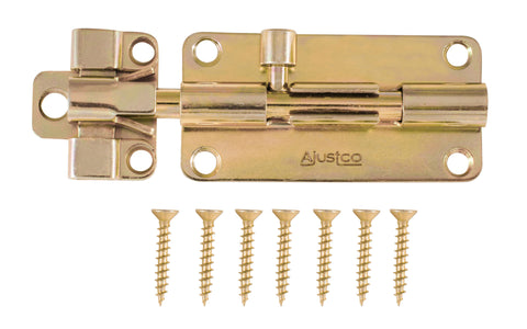 AjustLock 4 Inch Brass Tone Barrel Bolt Lock
